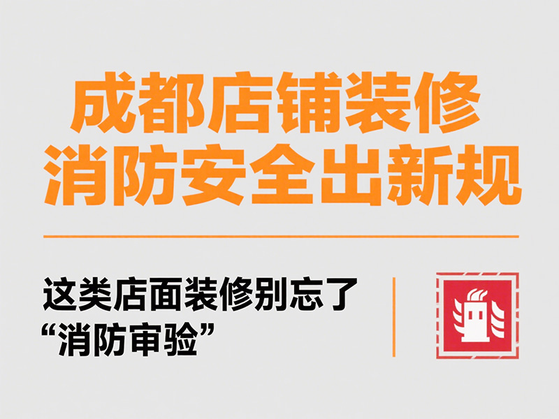 成都店鋪裝修消防安全出新規:這類店面裝修別忘了 “消防審驗
